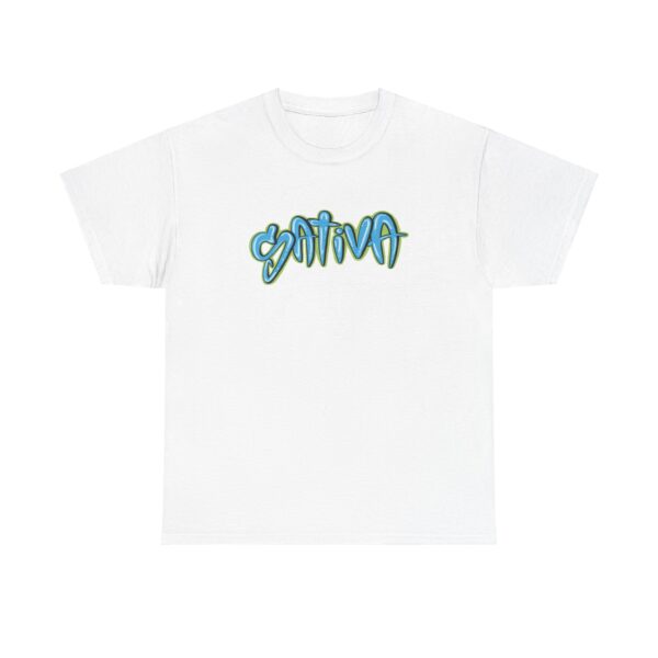 Front of Sativa Graffiti marijuana shirt